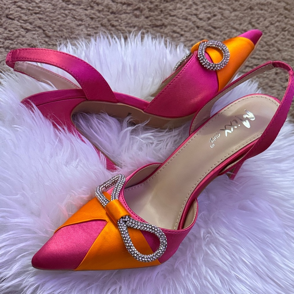 Fashion Nova Pink and Orange Heels